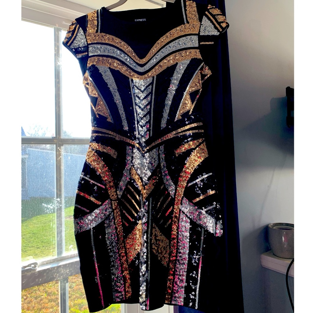 Like new flexible sizing! Sequin Express Dress!